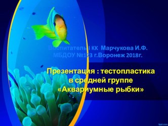 Презентация : тестопластика в средней группе Аквариумные рыбки