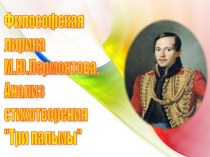 Презентация к уроку литературы в 6 классе Философская лирика М.Ю.Лермонтова. Анализ стихотворения Три пальмы