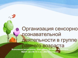 Организация сенсорно- познавательной деятельности в группе раннего возраста