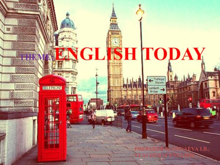 THEME:ENGLISH TODAYPREPARED by MINAEVA I.B.,TEACHER of ENGLISH