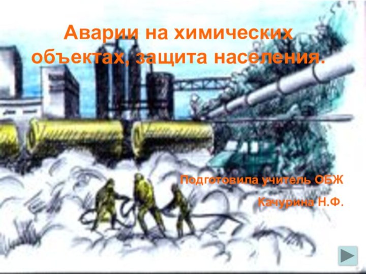 Аварии на химических объектах, защита населения.       Подготовила учитель ОБЖКачурина Н.Ф.