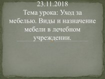 Урок - презентация Виды мебели в лечебном учреждении ( 6 класс)