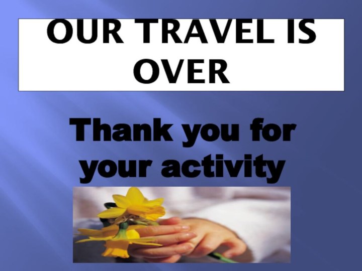 Our travel is overThank you for your activity