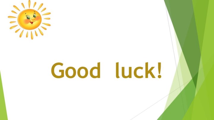 Good luck!