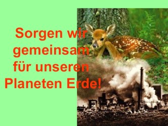 Презентация по немецкому языку Позаботимся вместе о нашей планете Земля!.