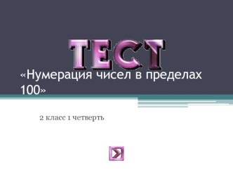 Тест по математике 2 класс. Нумерация в пр.100