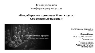 Нюрнбергские принципы 70 лет спустя: современные вызовы