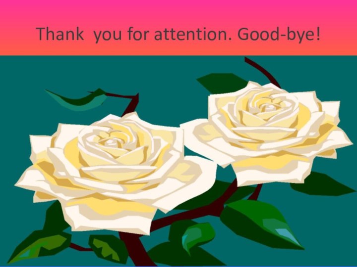 Thank you for attention. Good-bye!