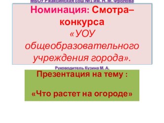 : Что растёт на огороде