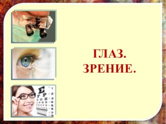 Презентация к уроку Глаз. Зрение