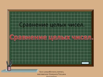 Презентация по математике на тему Сравнение целых чисел (6 класс)