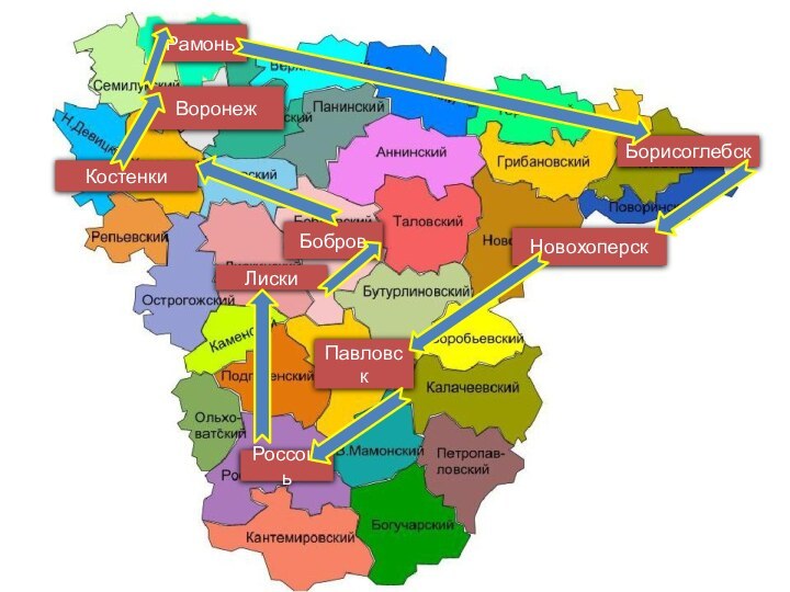 РамоньБорисоглебскНовохоперскПавловскБобровРоссошьВоронежЛискиКостенки