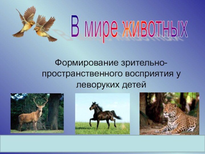 Формирование зрительно-пространственного восприятия у леворуких детейВ мире животных