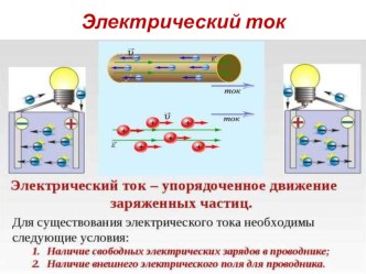 Презентация по физике на тему Электрический ток (8 класс)