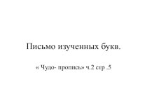 Презентация к уроку письма , 1 класс,  Чудо- пропись Илюхиной