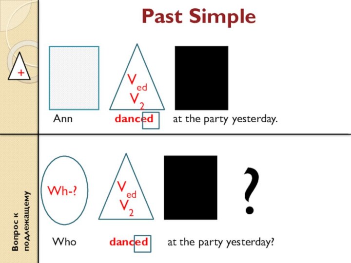 Past Simple+  Ann       danced