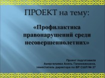 Презентация проекта Профилактика правонарушений среди несовершеннолетних