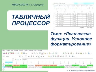 Логические функции и условное форматирование в электронных таблицах