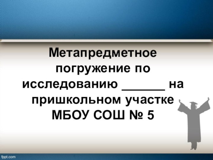 Метапредметное погружение по исследованию ______ на пришкольном участке МБОУ СОШ № 5  