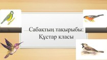 Биология пәнінен 7 - сыныпқа арналған Құстар класының жалпы сипаттамасы тақырыбындағы презентациясы