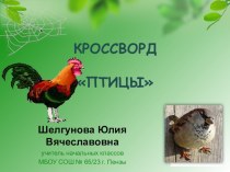 Презентация по окружающему миру Кроссворд птицы (1 класс)