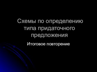 Схемы по определению типа придаточного предложения