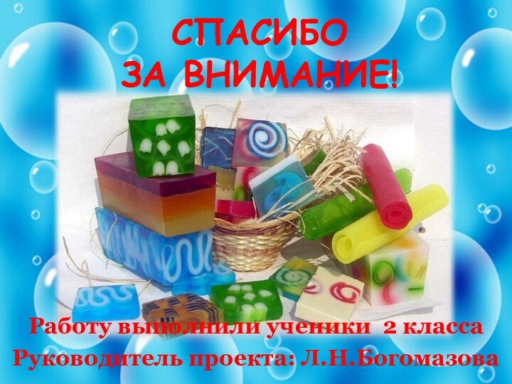 Работу выполнили ученики 2 классаРуководитель проекта: Л.Н.БогомазоваСПАСИБО  ЗА ВНИМАНИЕ!