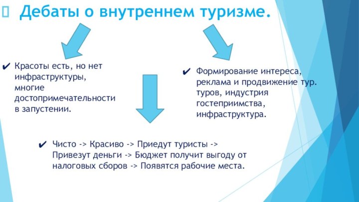 Дебаты о внутреннем туризме.