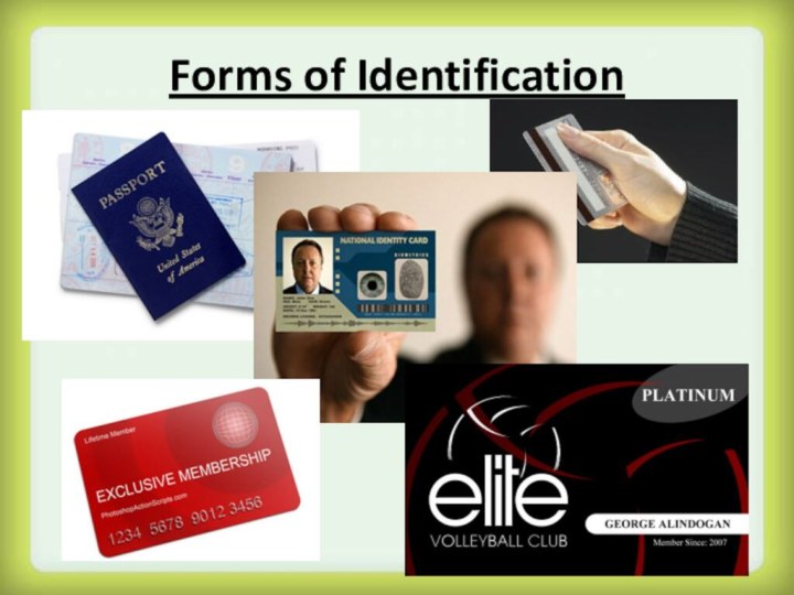 Forms of Identification