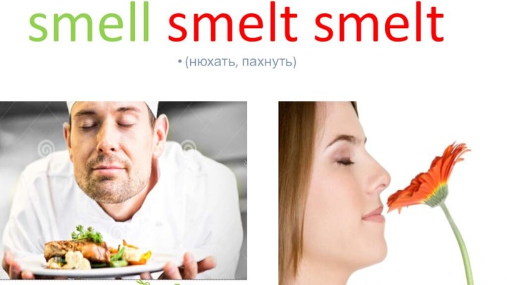 smell smelt smelt(нюхать, пахнуть)