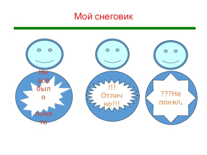 Мой снеговикНе всё было понято!!!Отлично!!!???Не понял.