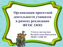 Организация проектной деятельности учащихся в рамках реализации ФГОС