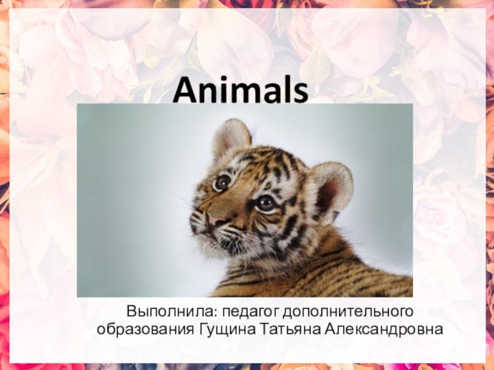 AnimalsВыполнила: педагог дополнительного образования Гущина Татьяна Александровна