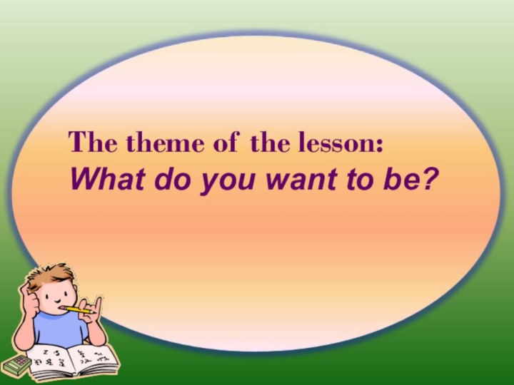The theme of the lesson:What do you want to be?