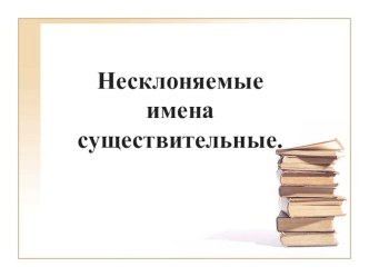 Презентация по русскому языку Несклоняемые имена существительные