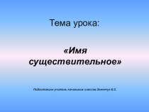 Презентация к уроку русского языка Имя существительное