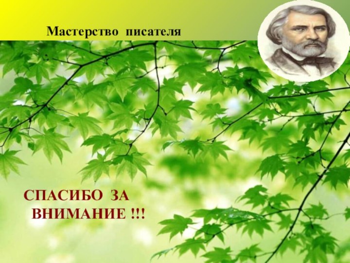 Мастерство писателяСПАСИБО ЗА ВНИМАНИЕ !!!