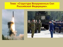 Презентация по ОБЖ на тему: Структура Вооруженных Сил РФ.