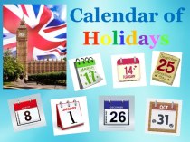 Calendar of Holidays