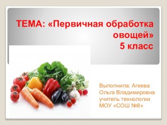 Презентация по технологии на тему Обработка овощей (5 класс)