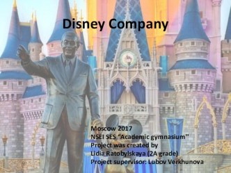 Презентация на английском языке WALT DISNEY'S COMPANY