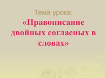 Презентация по русскому языку на тему Двойные согласные 3 класс