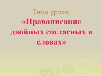 Презентация по русскому языку на тему Двойные согласные 3 класс