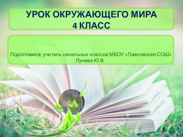 Урок Окружающего мира 4 классПодготовила: учитель начальных классов МБОУ «Павловская СОШ» Лунева Ю.В.