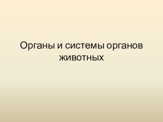 Презентация по биологиии на тему Органы и системы органов животных