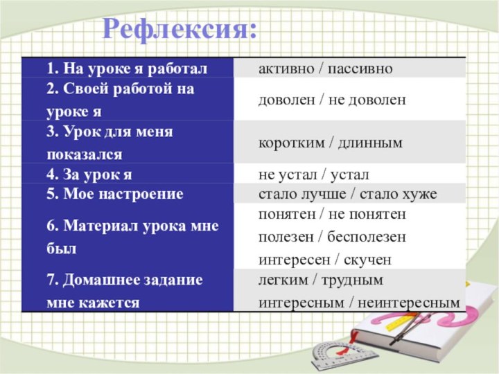 Рефлексия: