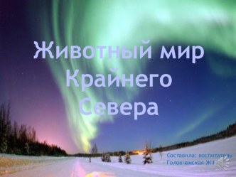 Презентация по окружающему миру Животные Крайнего Севера старшая группа