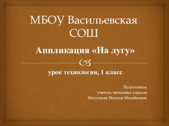 Презентация открытого урока технологии в 1 классе