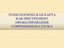 Технологическая карта урока и внеурочного занятия