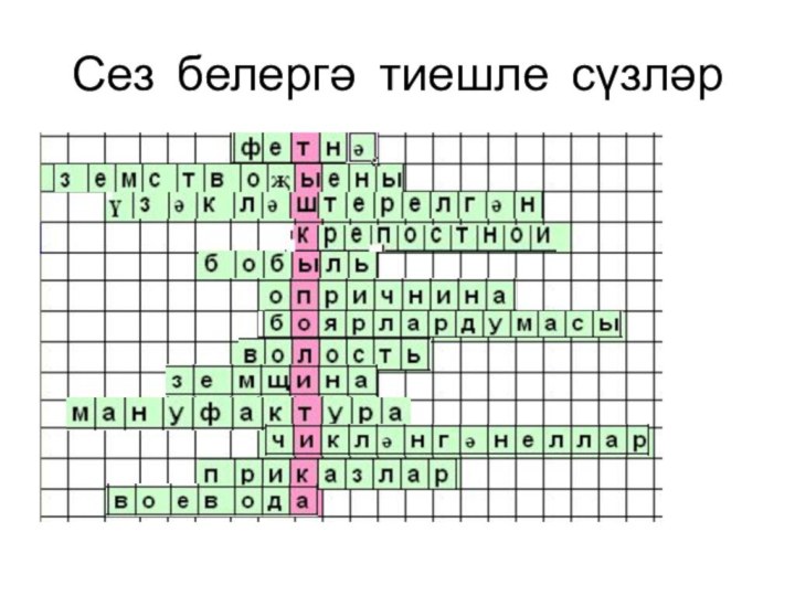 Сез белергə тиешле сүзлəр